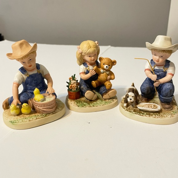 Other - Vtg Denim Days bundle of 3 After Chores Debbie w/ Teddy Home Interiors